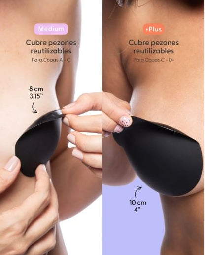 Cubre Pezón de Silicona Negro - Nipskin® (M (Copas A-C))