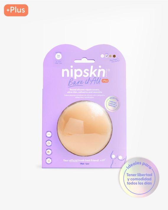 Cubrepezones de Silicona Reutilizable - Nipskin® - Nipple Covers (vainilla, PLUS (10 cm))