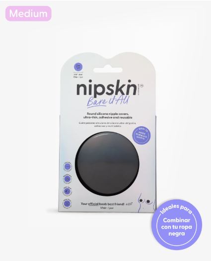 Cubre Pezón de Silicona Negro - Nipskin® (M (Copas A-C))