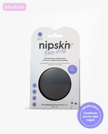 Cubre Pezón de Silicona Negro - Nipskin® (M (Copas A-C))