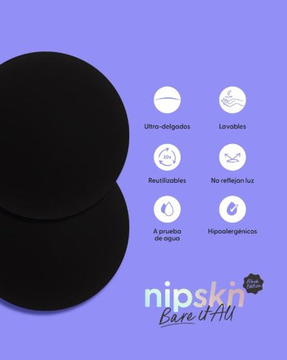 Cubre Pezón de Silicona Negro - Nipskin® (PLUS (Copas C-D+))