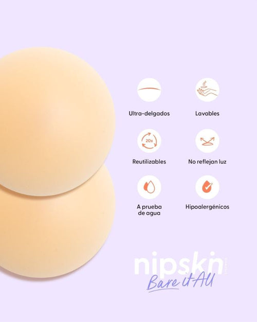 Cubrepezones de Silicona Reutilizable - Nipskin® - Nipple Covers (vainilla, PLUS (10 cm))