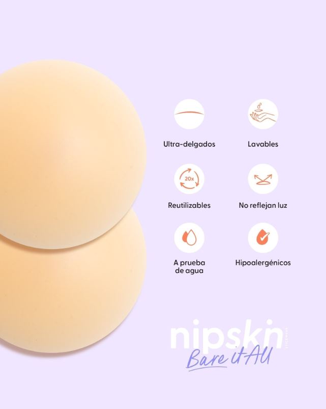 Cubrepezones de Silicona Reutilizable - Nipskin® - Nipple Covers (vainilla, PLUS (10 cm))