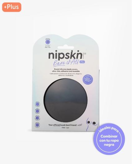 Cubre Pezón de Silicona Negro - Nipskin® (PLUS (Copas C-D+))