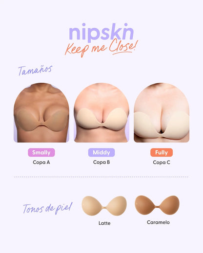 Brasier Invisible Adhesivo de Silicona,  Keep Me Close - Nipskin® (latte, Fully (Copa C))