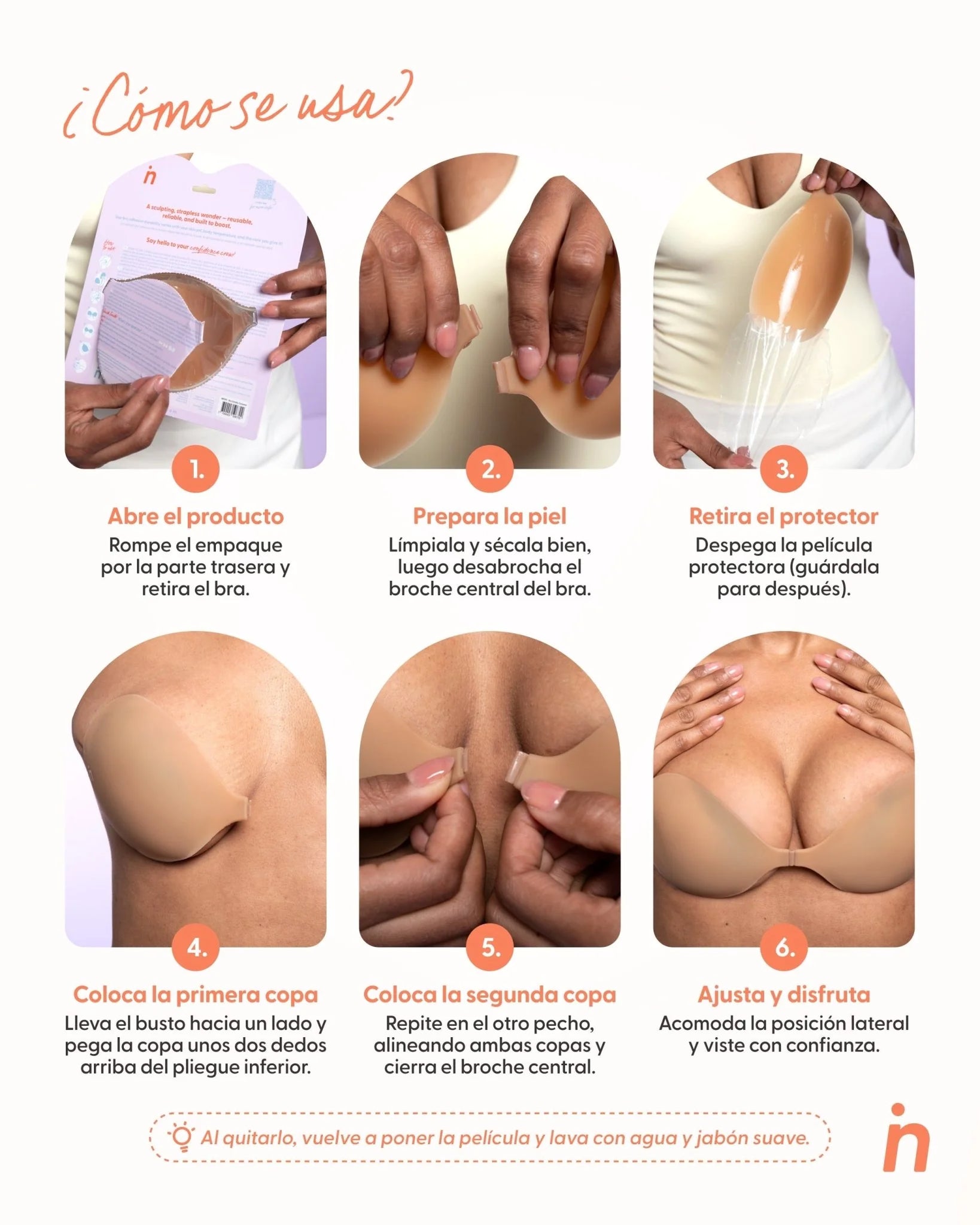 Brasier Invisible Adhesivo de Silicona,  Keep Me Close - Nipskin® (latte, Middy (Copa B))