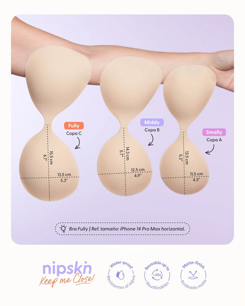 Brasier Invisible Adhesivo de Silicona,  Keep Me Close - Nipskin® (latte, Fully (Copa C))