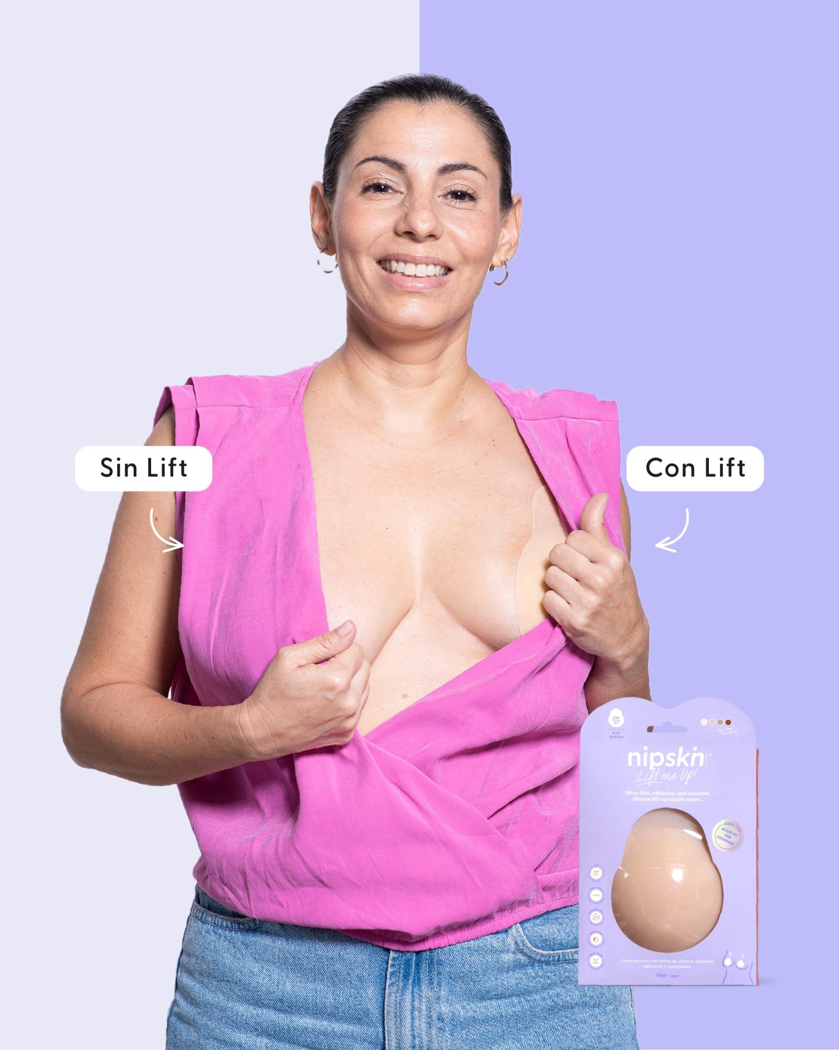 Copas Adhesivas en Silicona Para Levantar busto, Lift Me Up - Nipskin® (vainilla, PLUS (copa B-C))